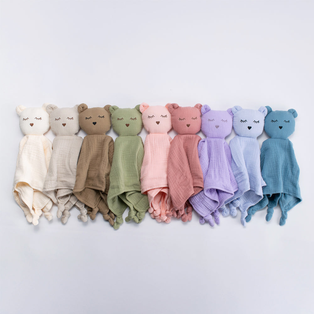 Sleepy Bear Muslin Comforter - Oat