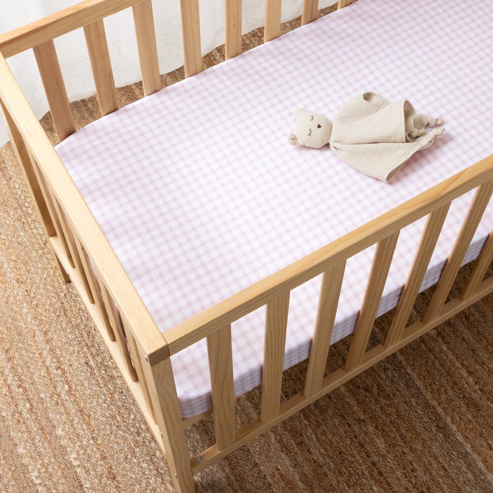 Cotton Cot Fitted Sheet - Charlie - Orchid