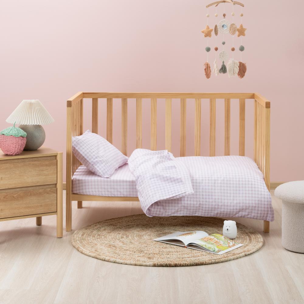 Cotton Cot Fitted Sheet - Charlie - Orchid