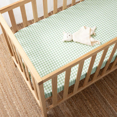 Cotton Cot Fitted Sheet - Charlie - Sage