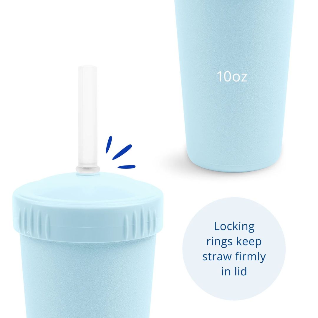 Straw Cup with Silicone Straw - Ice Blue