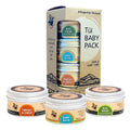 Tui Baby Pack with small tins and box against white background.
