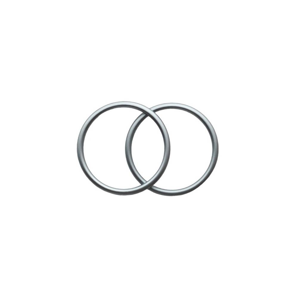 Two Silver sling rings on a white background