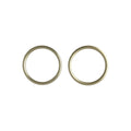 Two Gold sling rings on a white background