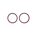 Two Red sling rings on a white background