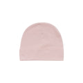 Organic Cotton Newborn Beanie - Blush Pink on a white background.