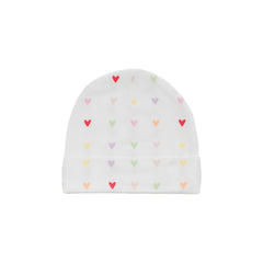 Organic Cotton Newborn Beanie - Mini Hearts