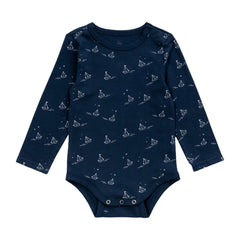 Organic Cotton Long Sleeve Bodysuit - Sailboat