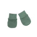 Organic Cotton Newborn Mittens - Fern (green) on a white background. 