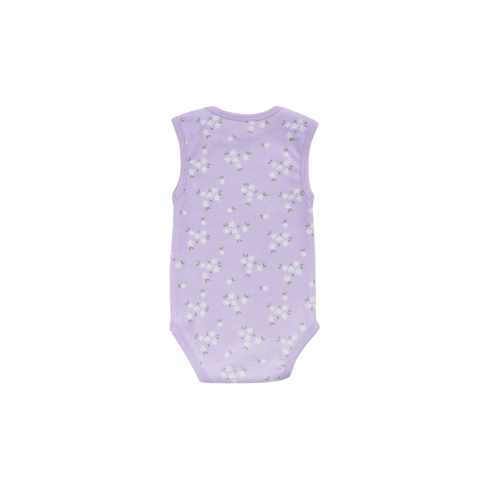 Organic Cotton Singletsuit - Lilac Daisy