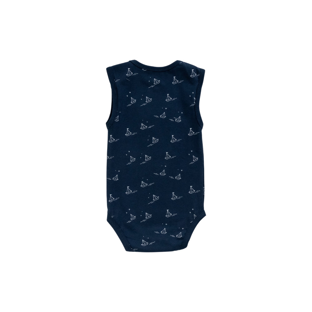 Organic Cotton Singletsuit - Sailboat