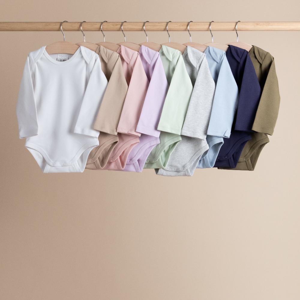 Basics Cotton Long Sleeve Bodysuit - Khaki