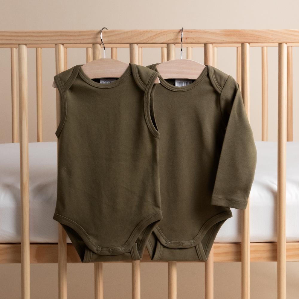 Basics Cotton Long Sleeve Bodysuit - Khaki