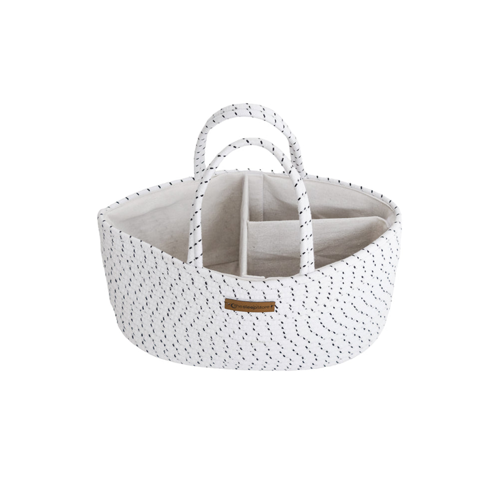 Cotton Rope Nappy Caddy - White