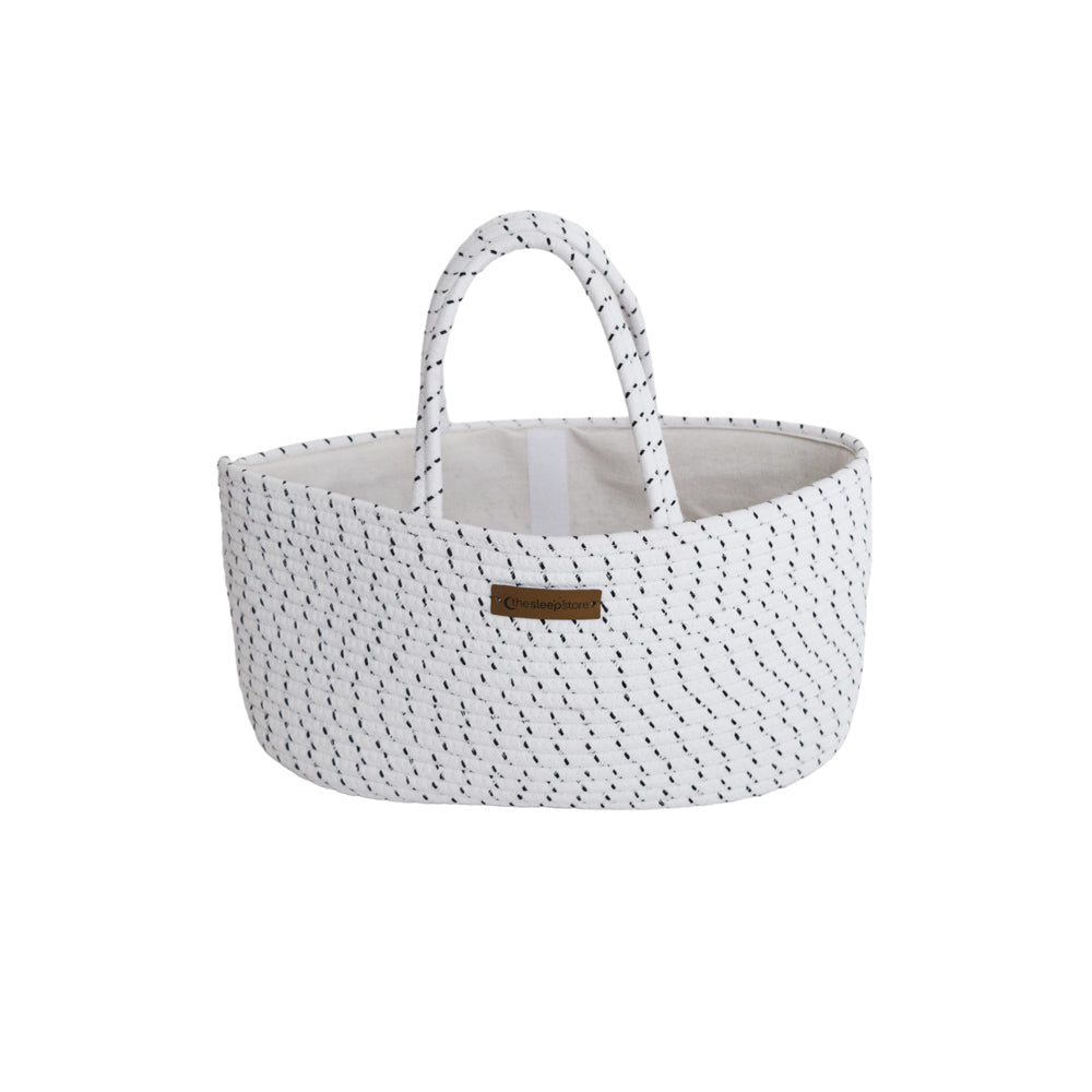 Cotton Rope Nappy Caddy - White