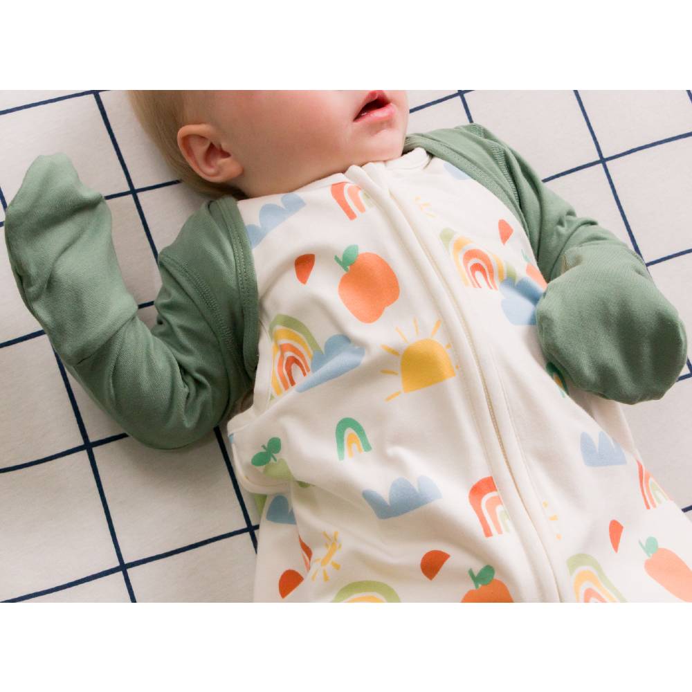 Organic Cotton Stay on Mittens - Fern