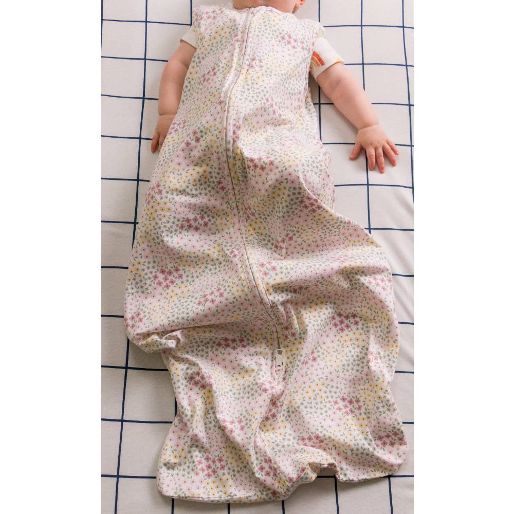 0.2 tog Organic Cotton Sleeping Bag - Pink Bea Floral