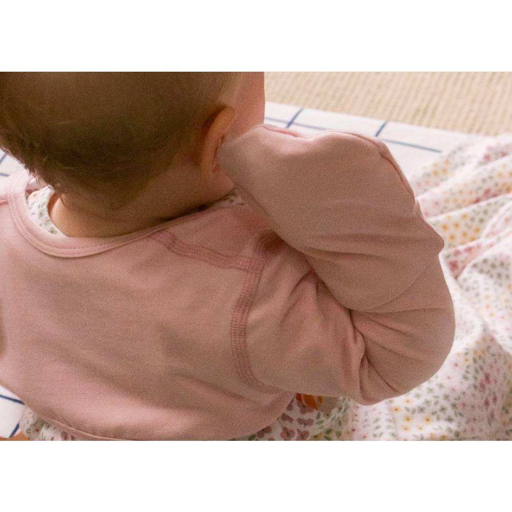 Organic Cotton Stay on Mittens - Blush
