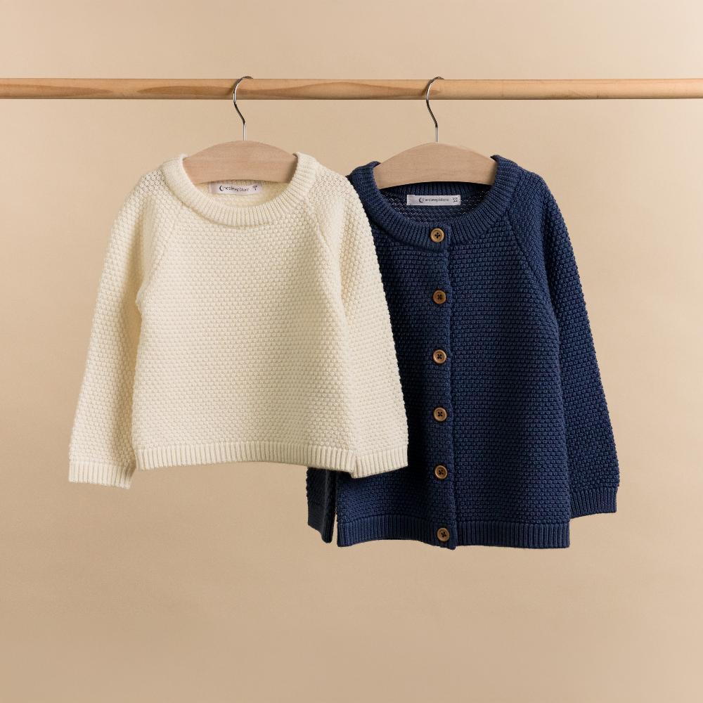 Merino Knit Crew Jumper - Natural
