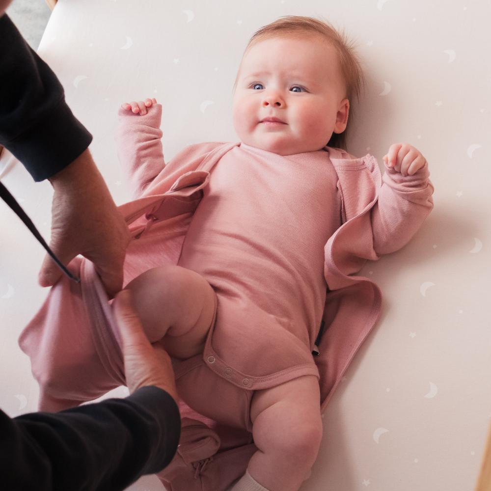 Merino Jersey Long Sleeve Bodysuit - Lily Pink