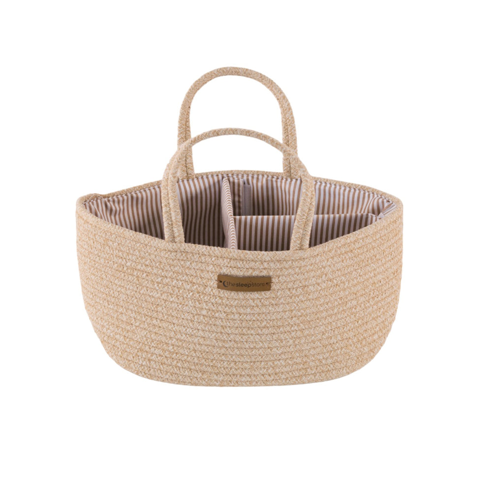 Cotton Rope Nappy Caddy - Dark Natural Melange