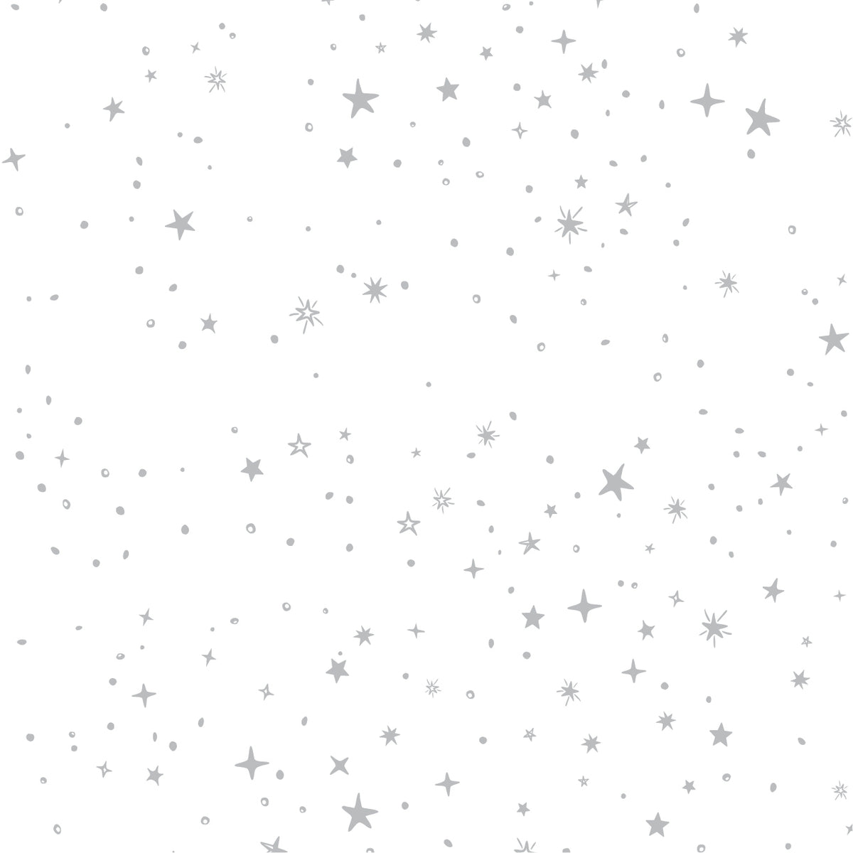White with Grey Star fitted sheet on white background