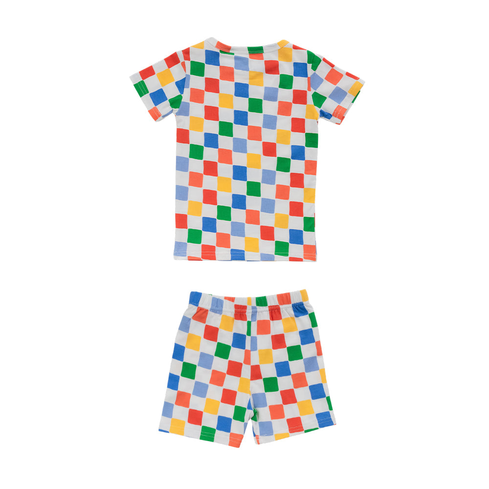 Organic Cotton Short Sleeve Pyjamas - Check