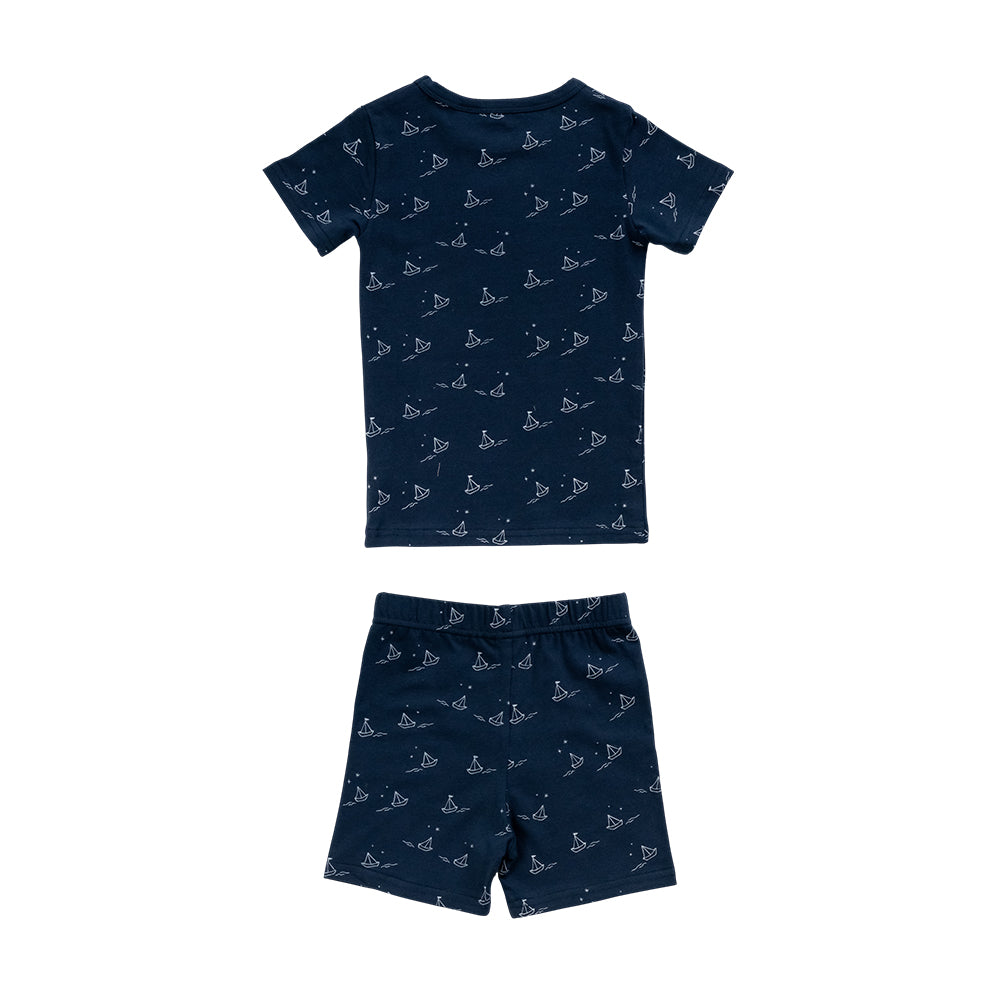 Organic Cotton Short Sleeve Pyjamas - Sailboat