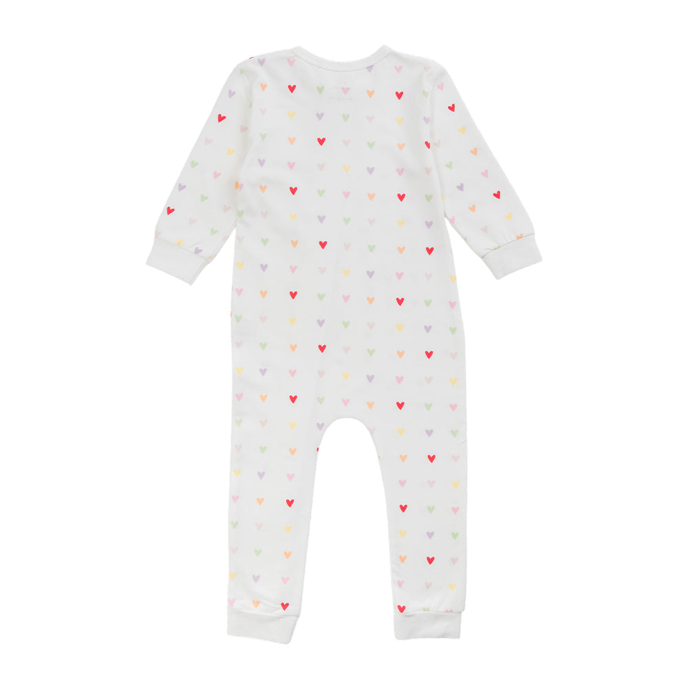 Organic Cotton Zipsuit - Mini Hearts