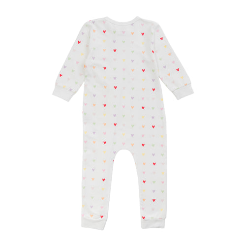 Organic Cotton Zipsuit - Mini Hearts