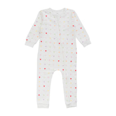 Organic Cotton Zipsuit - Mini Hearts