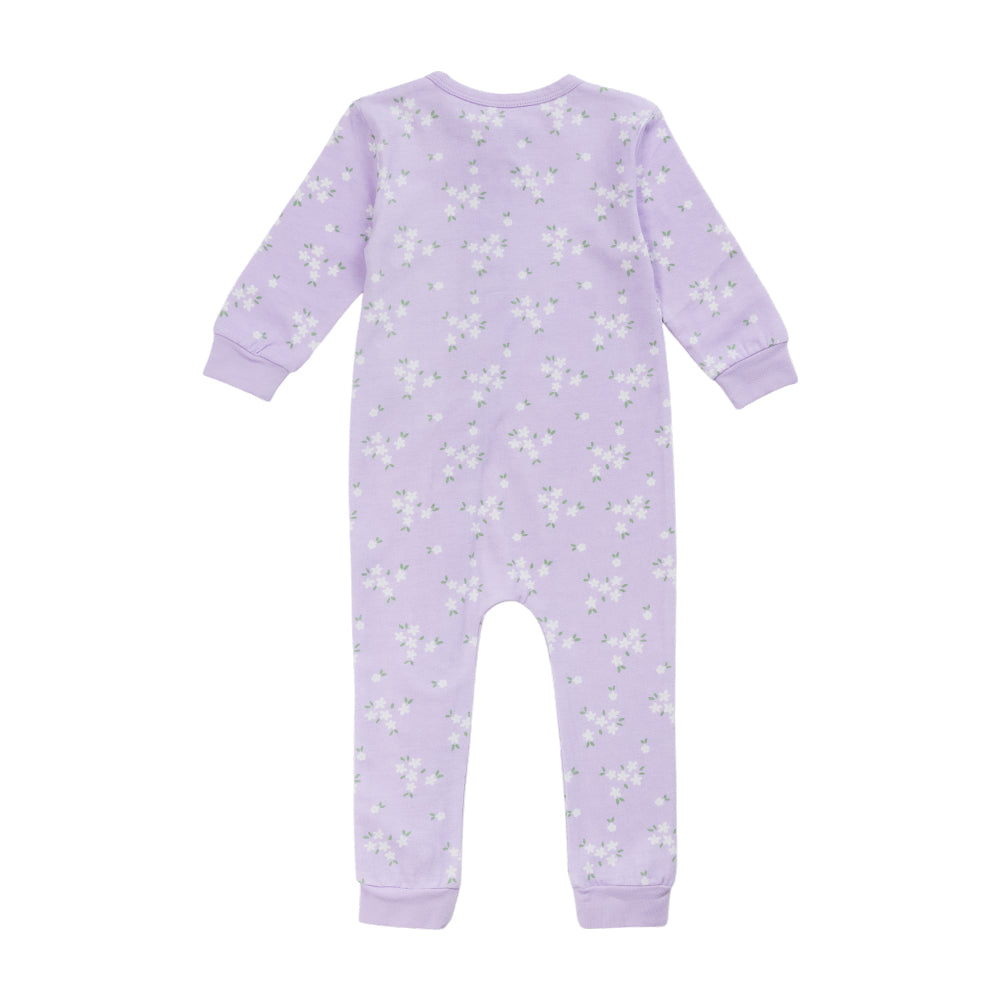 Organic Cotton Zipsuit - Lilac Daisy