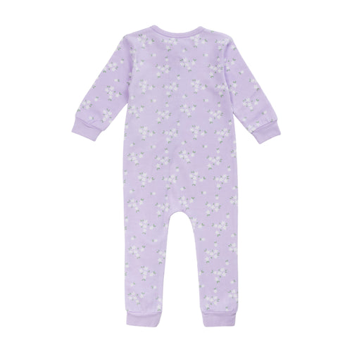 Organic Cotton Zipsuit - Lilac Daisy