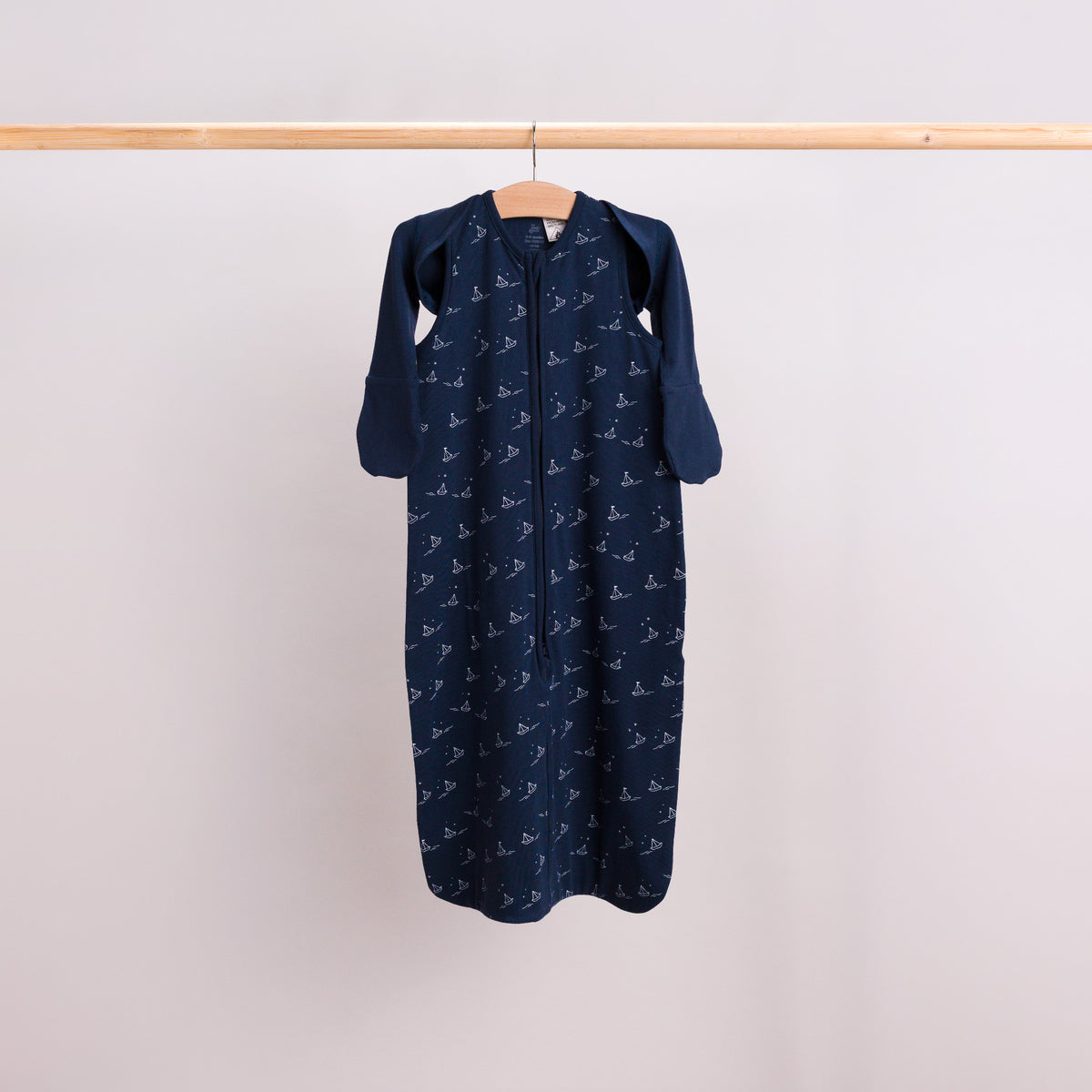 Organic Cotton Stay on Mittens - Navy