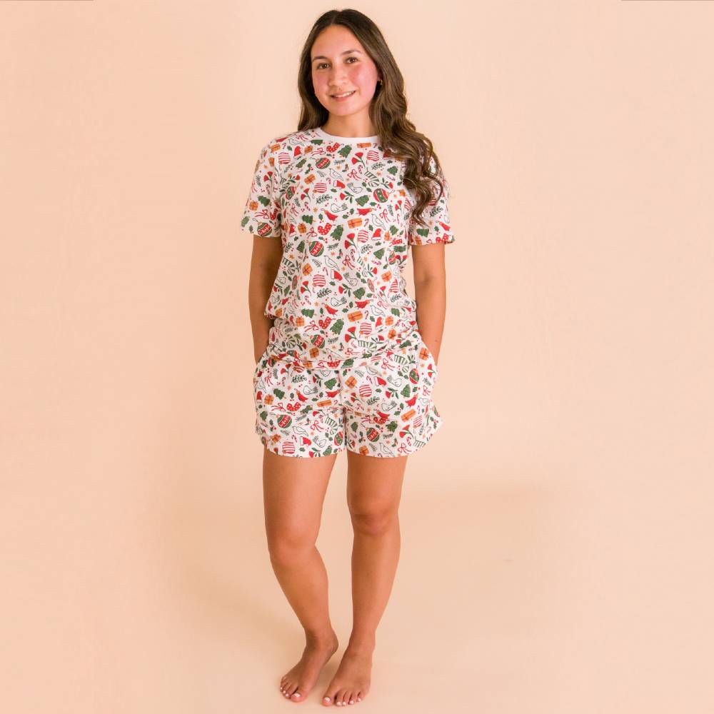 Organic Cotton Adult PJ Shorts - Christmas