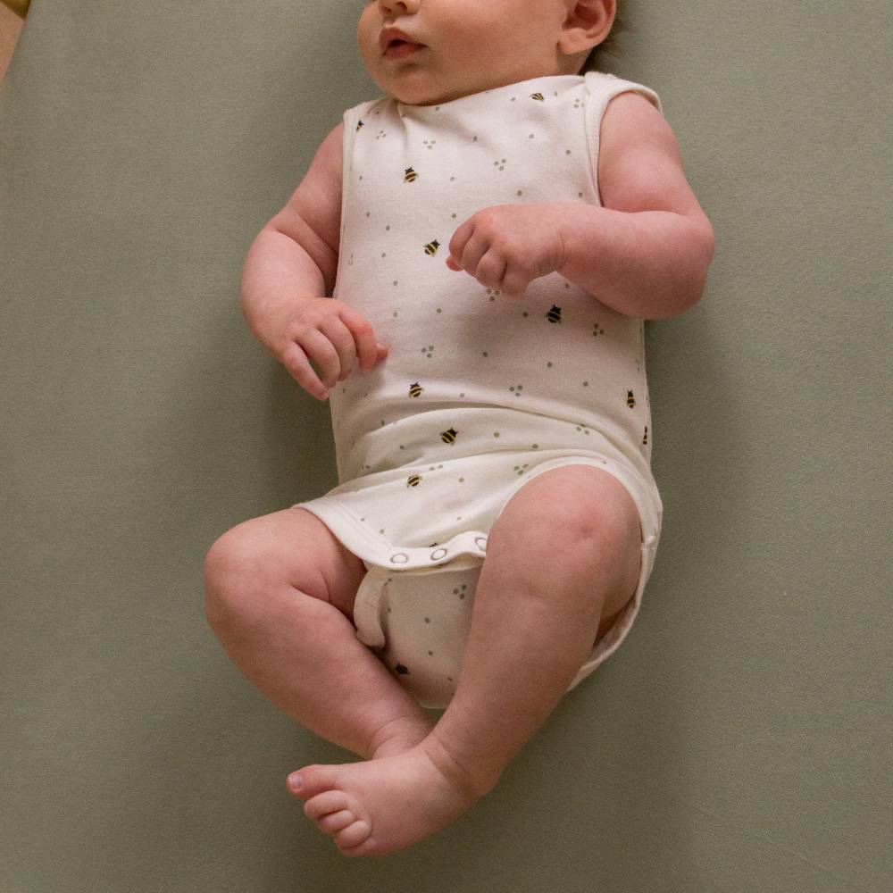 Organic Cotton Singletsuit - Natural Bee
