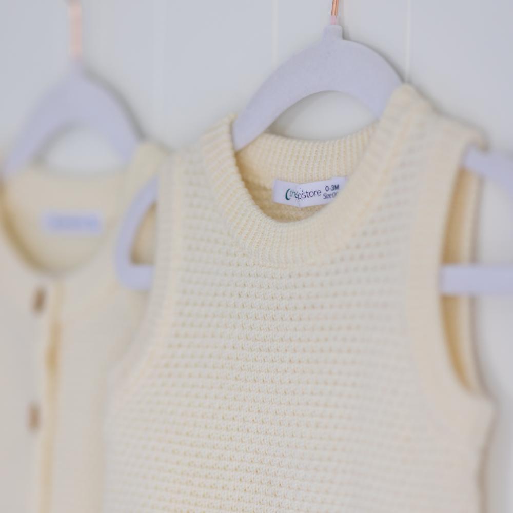 Merino Knit Vest - Natural