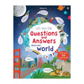 Lift-the-flap Book - Questions and Answers about our World on a white background. 