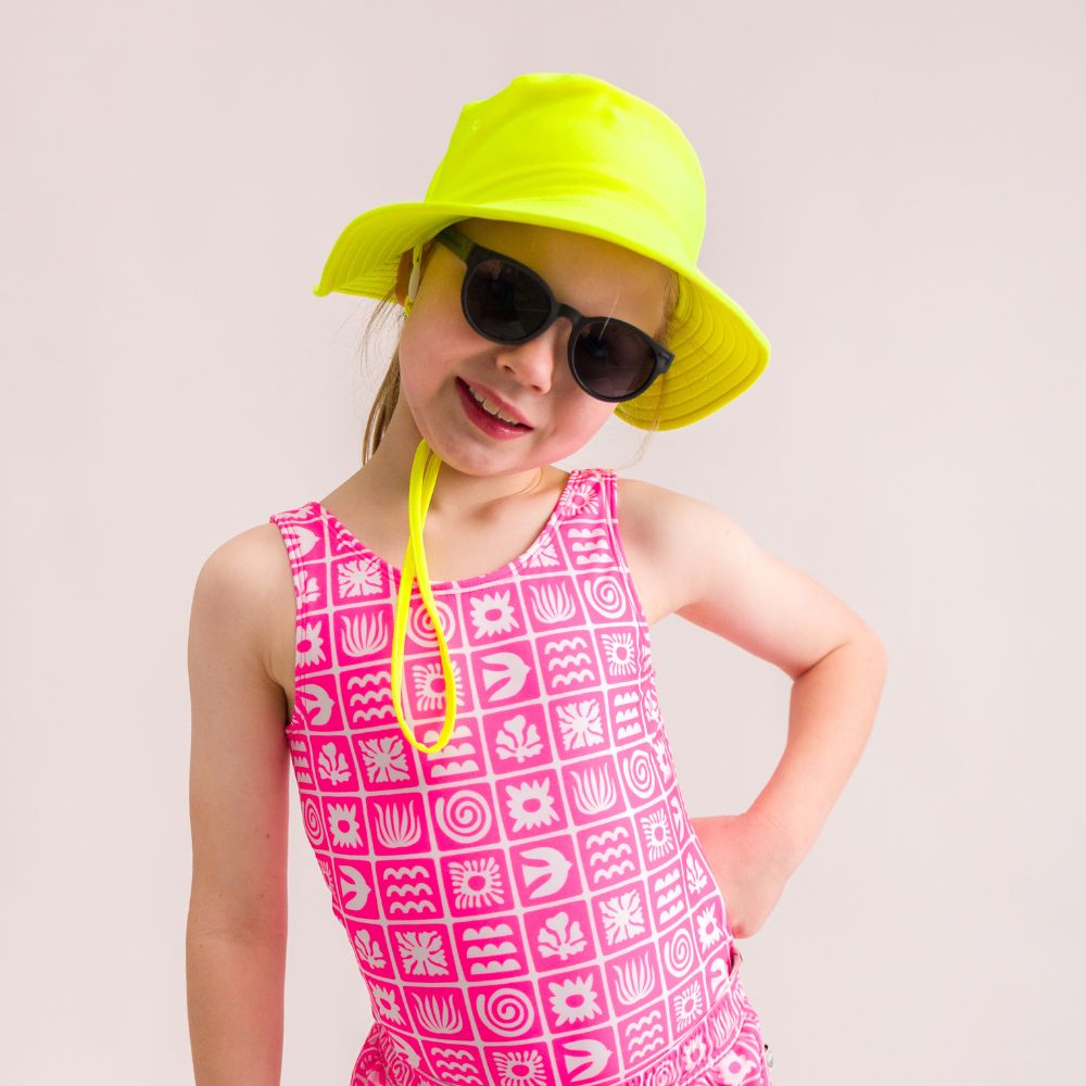 Swim Bucket Hat - Neon Yellow