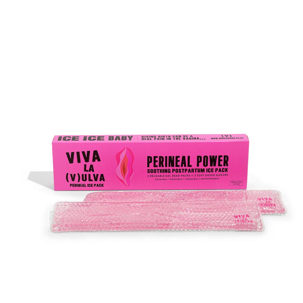 Viva La Vulva ice packs against white background.