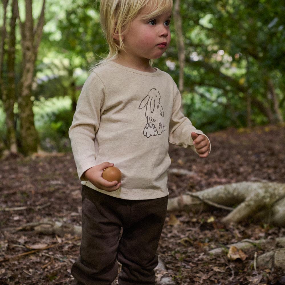 Cotton Long Sleeve River Tee - Bramble Bunny Print