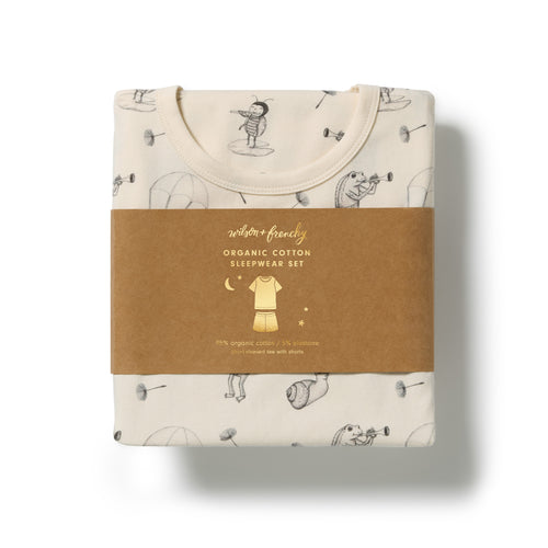 Short Sleeve Pyjamas - Whispering Willows - Packaing shot. 