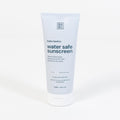 A 200ml squeeze tube of babu Basics Water Safe Sunscreen on a clean white background.
