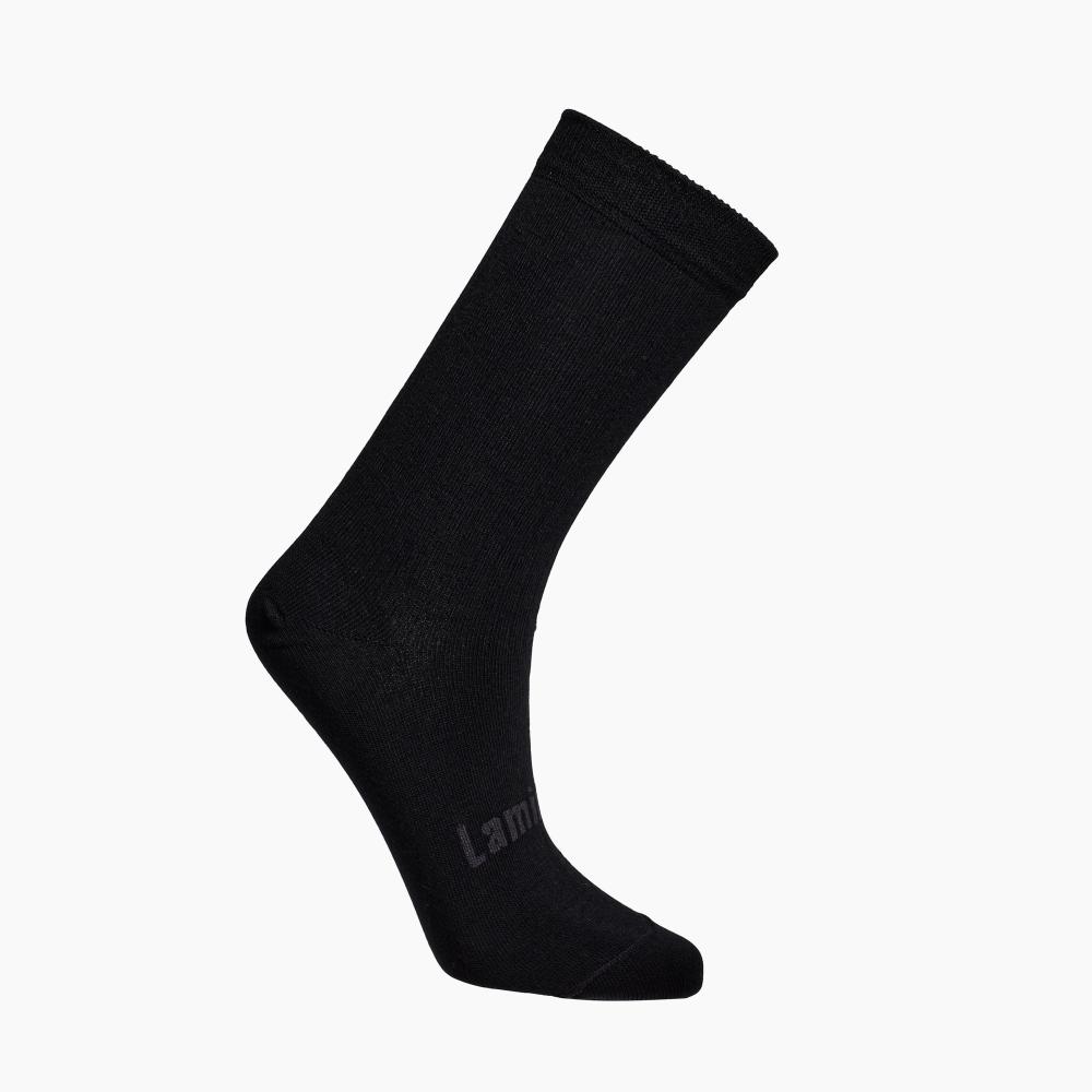 Black Crew Merino Socks on a white background