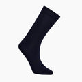 Navy Crew Socks on a white background