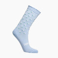 Blue Flower Crew Merino Socks on a white background
