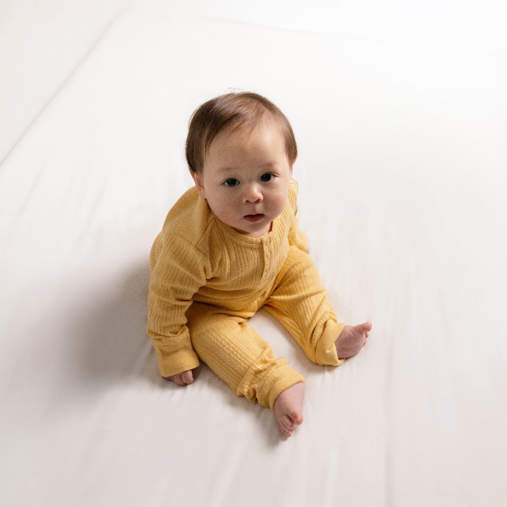 Merino Cotton Henley Suit - Buttercup Marl