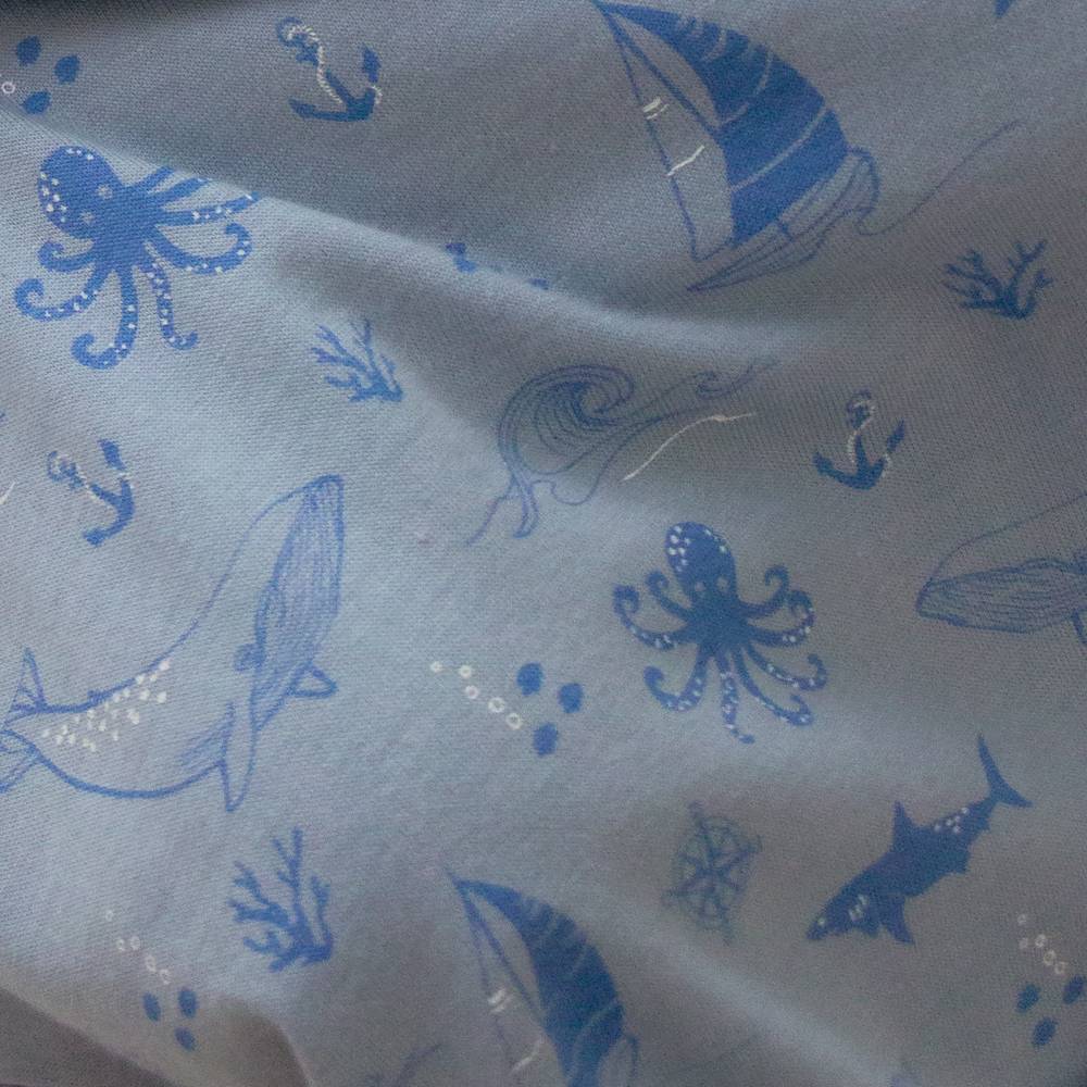 Merino Cotton Winter Pyjamas - Glacier Sail Away
