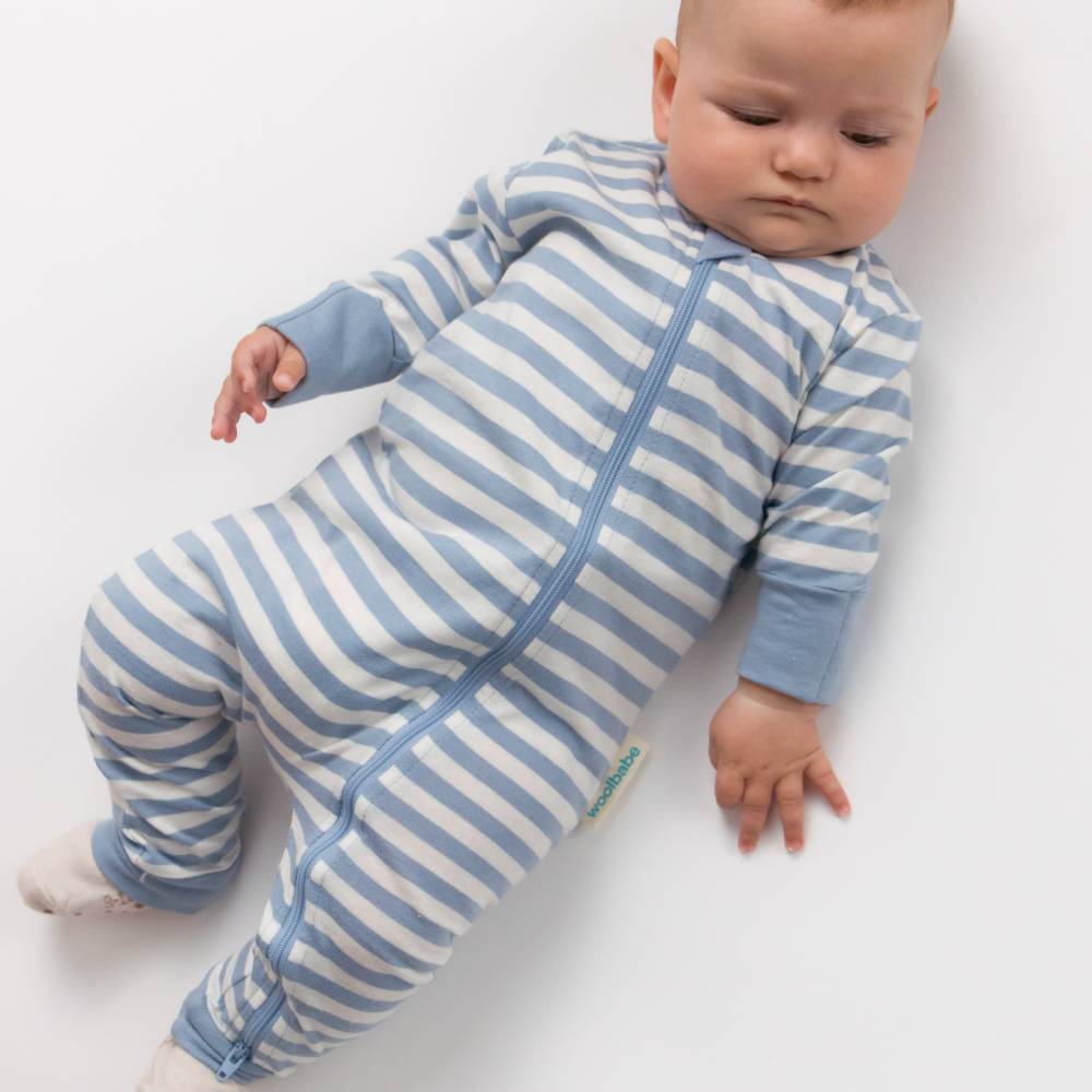 Merino Cotton PJ Suit - Glacier