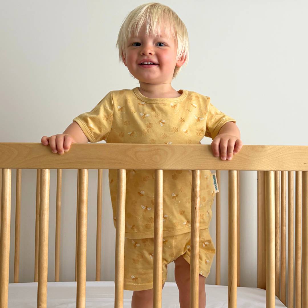 Merino Cotton Summer Pyjamas - Buttercup Bees